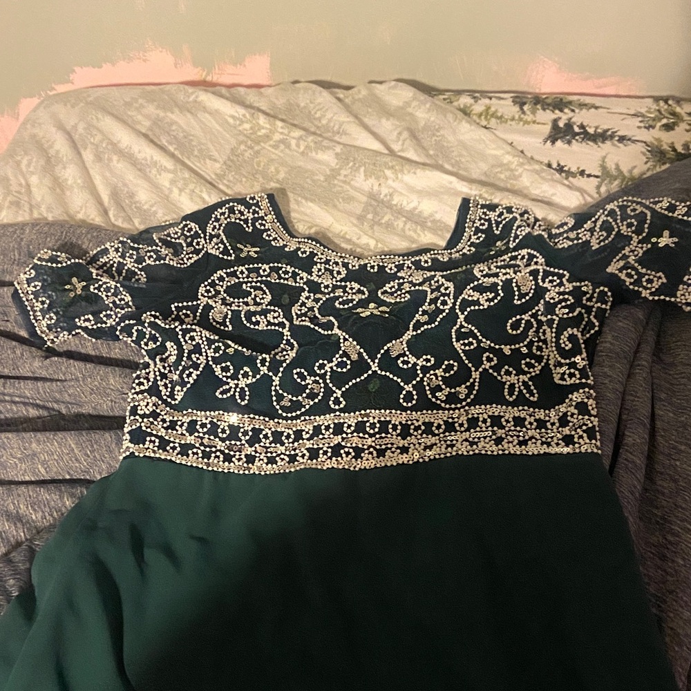 Emerald Embellished Prom Dress